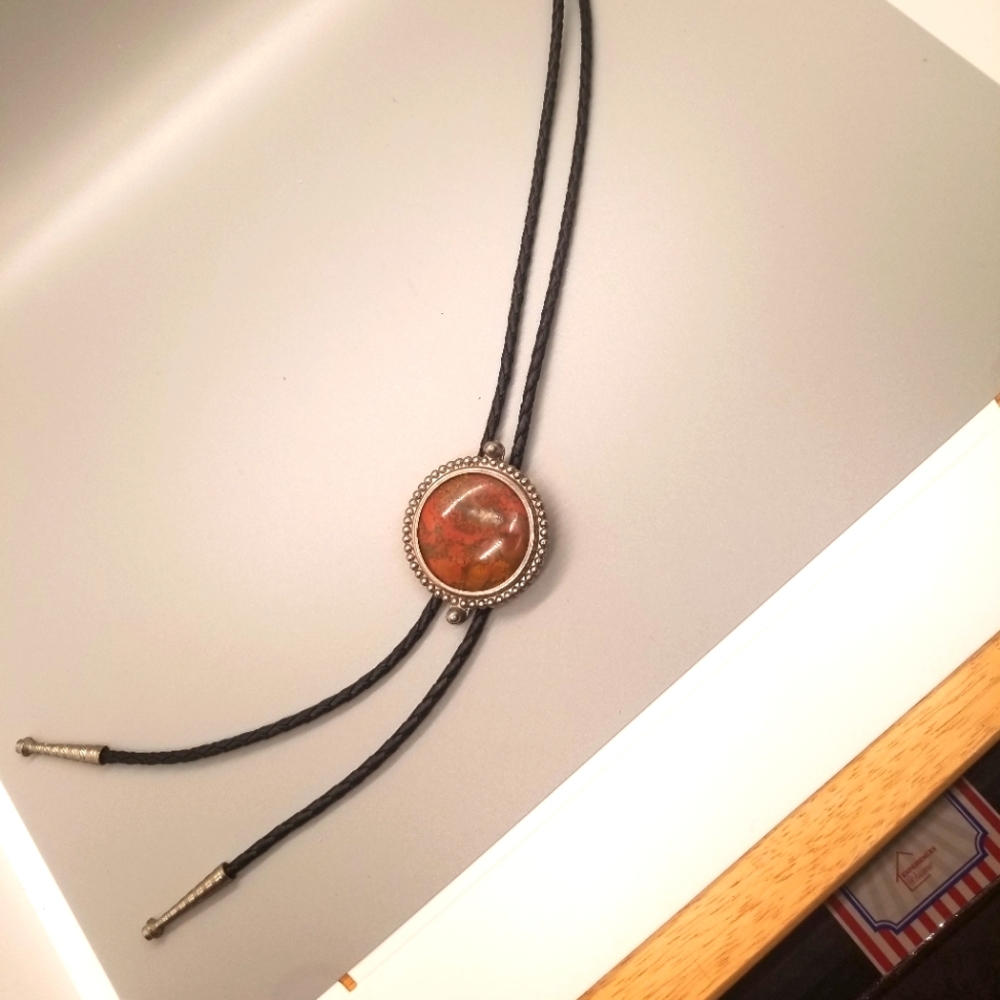 Vintage Red Jaspar Bolo Tie